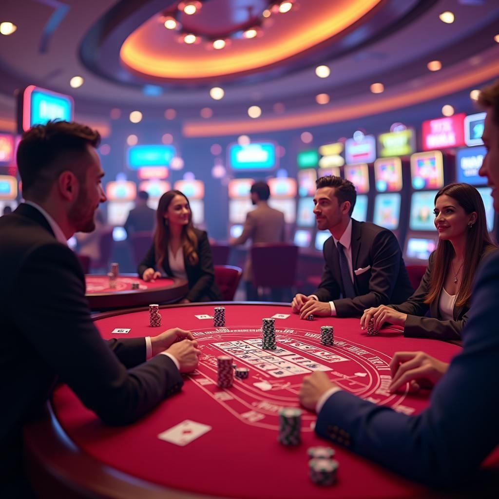 Pengguna menikmati taruhan langsung melalui fitur live casino di aplikasi mobile